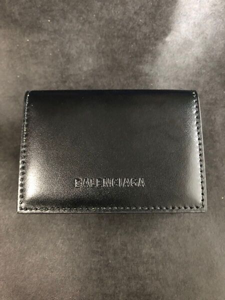 未使用 BALENCIAGA バレンシアガ 3つ折り 折財布 ミニ財布 ミニウォレット コンパクト ブラックイエロー