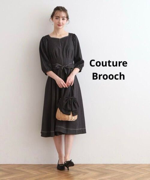Couture Brooch クチュールブローチ 24SS 洗える デニムライクワンピース 半袖ワンピース 2way
