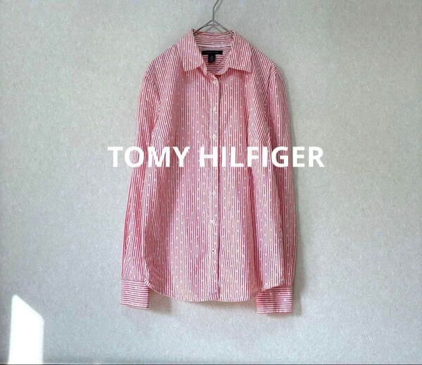 TOMY HILFIGER トミーヒルフィガー ストライプ ドット 長袖シャツ