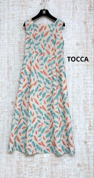 TOCCA トッカ プルマドレス リーフ柄刺繍 ワンピース 極美品 ノースリーブ