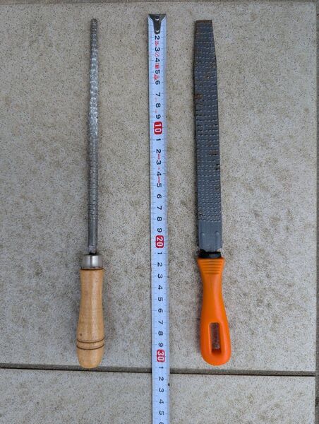 鉄工用ヤスリ 2本 半丸型 丸型 工具 工作 日曜大工 DIY