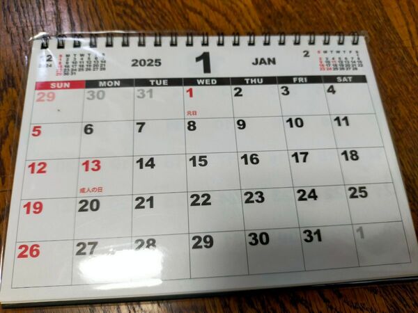 2025年 卓上カレンダー シンプル書込み B6サイズ