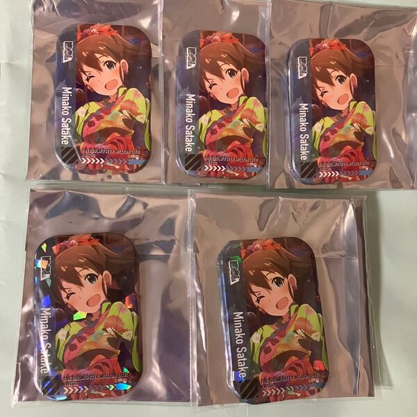 アイドルマスターミリオンライブ WEGO 缶バッジ 佐竹美奈子 ノーマル3点 ホロ2点 計5個セット
