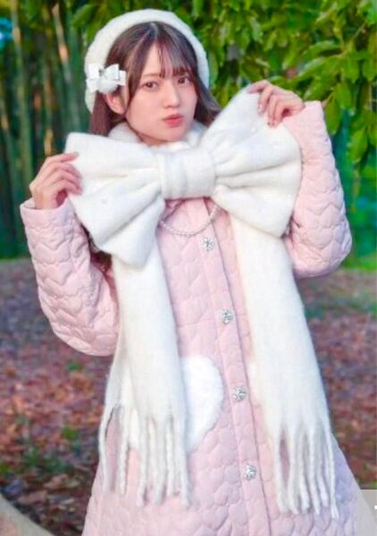 新品 眞白ありす リボンマフラー 白 ロングマフラー 量産型 白ロリ ロリータ 地雷系 マフラー ゆめかわ kawaii 匿名配送