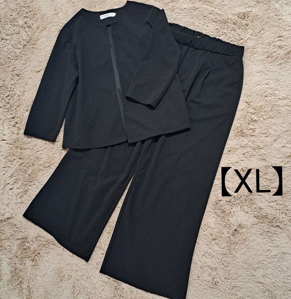 AIYISHANGFUSHI 【 XL 】ノーカラー セットアップ 大きいサイズ パンツ&ジャケット 上下セット
