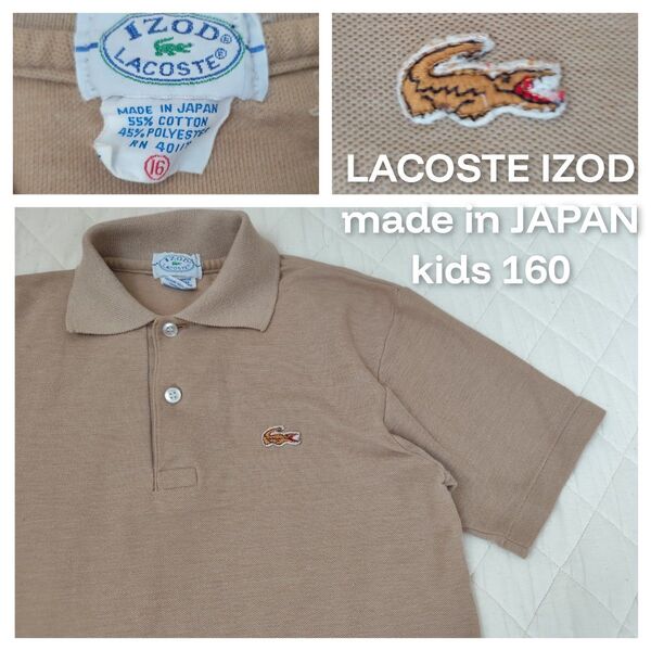 激レア! LACOSTE IZOD XS 程度 ポロシャツ 半袖 半袖シャツ 鹿の子 金ワニ ブロンズワニ 70s 80s