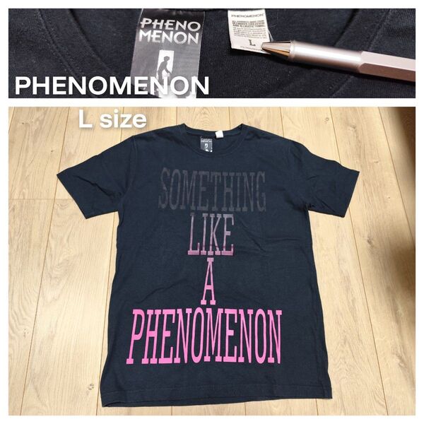 phenomenon L Tシャツ プリントTシャツ ブラック ピンク ロゴ 初期 フェノメノン レア グラデーション