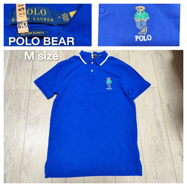 POLO RALPH LAUREN M 半袖ポロシャツ ポロラルフローレン 半袖 ビッグポニー ゴルフウェア ポロベア ブルー