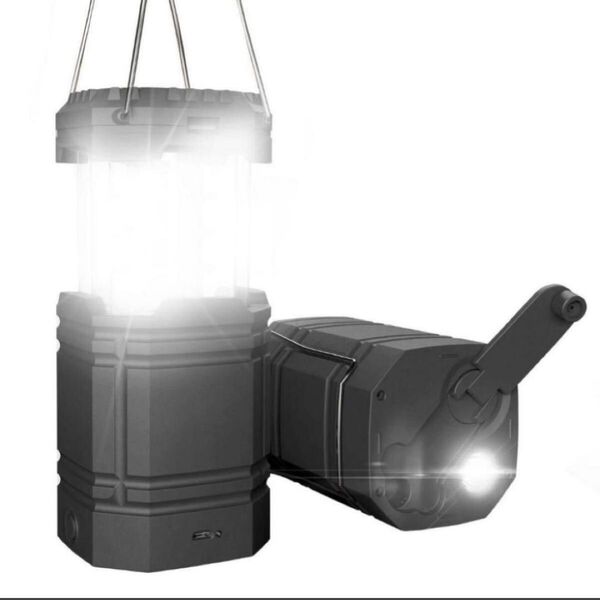 LED ランタン 充電式 ソーラー 手回し給電可能 高輝度 コンパクト 持ち運便利 小型ランタン キャンプ ハイキング 登山 防災