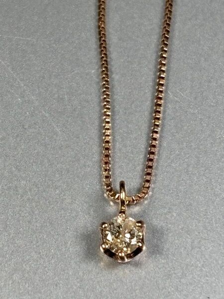 (563)【天然ダイヤ0.1ct】K10ベネチアンチェーンネックレス