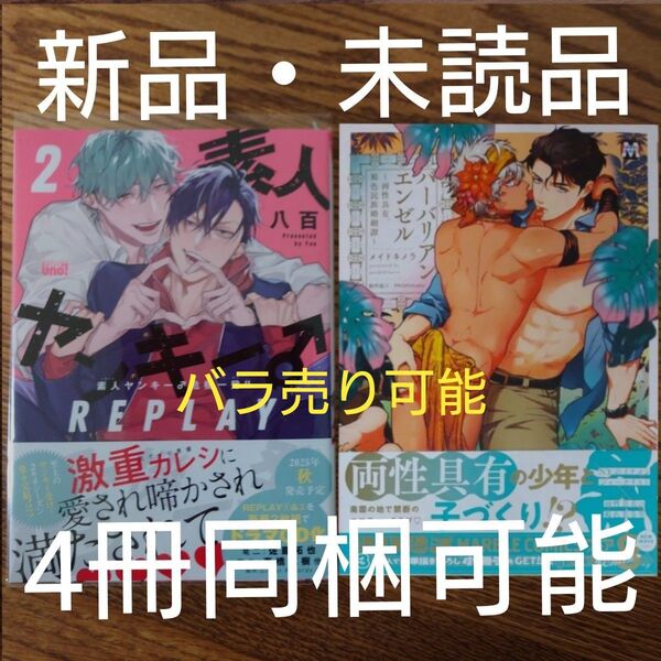 新品 2冊セット☆素人ヤンキー♂危機一発 REPLAY2/八百/バーバリアンエンゼル/メイドキメラ/BL 漫画☆クーポン相談可能