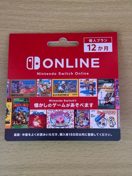 Nintendo Switch Online ニンテンドースイッチオンライン 個人プラン 12ヶ月 任天堂
