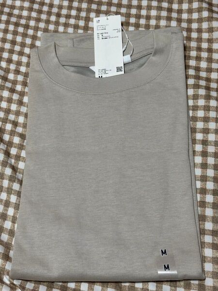 ユニクロ エアリズム コットン オーバーサイズ Tシャツ ライトグレー タグ付きM
