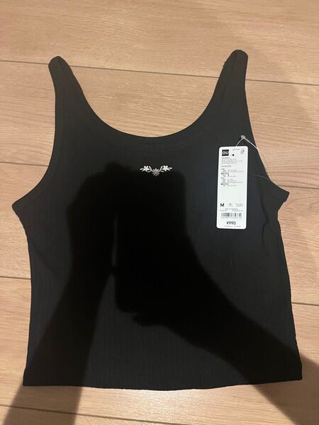 GU タンクトップ ブラック フラワー M