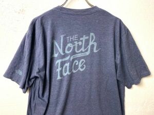 ノースフェイス バックプリント 半袖 ポケット Tシャツ 青灰系 (M) ポケT THE NORTH FACE