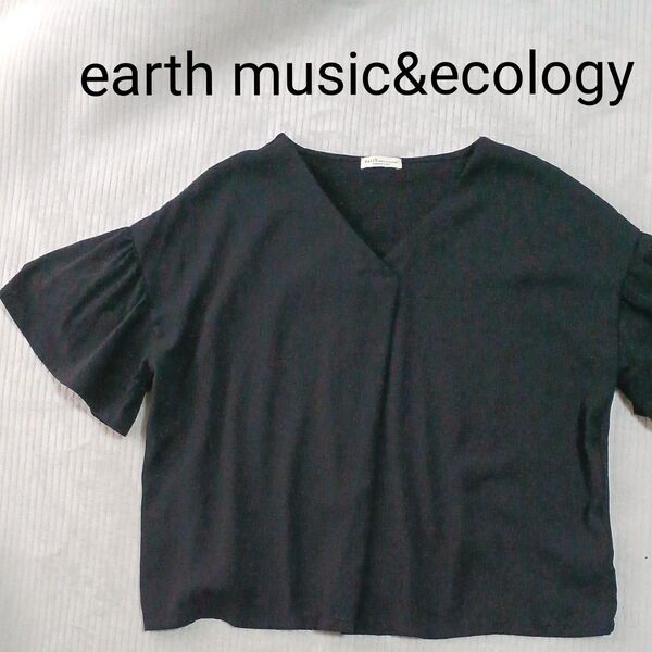 【82】earth music&ecology ◆Vネック半袖プルオーバー