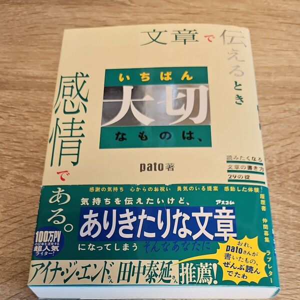 文章で伝えるときいちばん大切なものは、感情である。 読みたくなる文章の書き方29の掟 pato/著