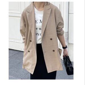 【美品】Discoat テックリネンWブレストシャツジャケット、ショートパンツ(セット販売)