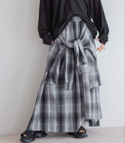 《JEANASIS》シャツライクアシメチェックスカート