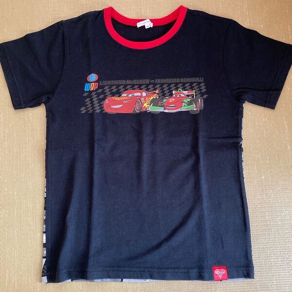 ディズニー カーズ ◆ ライトニング マックイーン 半袖Tシャツ 140cm hoopee woopee ワールド used品 黒