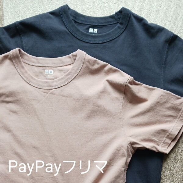 未着用あり ユニクロ クルーネックTシャツ 475356 ピンク&グレー サイズS