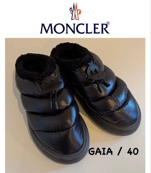 【USED★中古】★ モンクレール ガイア サボ レディース スリッパ サンダル ブラック 黒 GAIA MONCLER 40