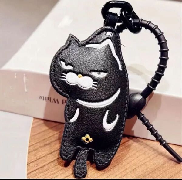 黒猫 キーホルダー キーリング スマホポーチ