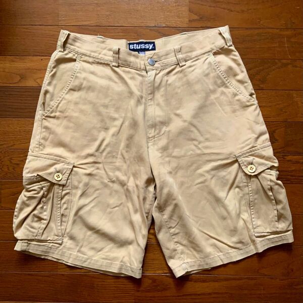 90s 00s オールド old STUSSY ベージュ カーゴ・ショート・パンツ USA ショーツ ハーフパンツ