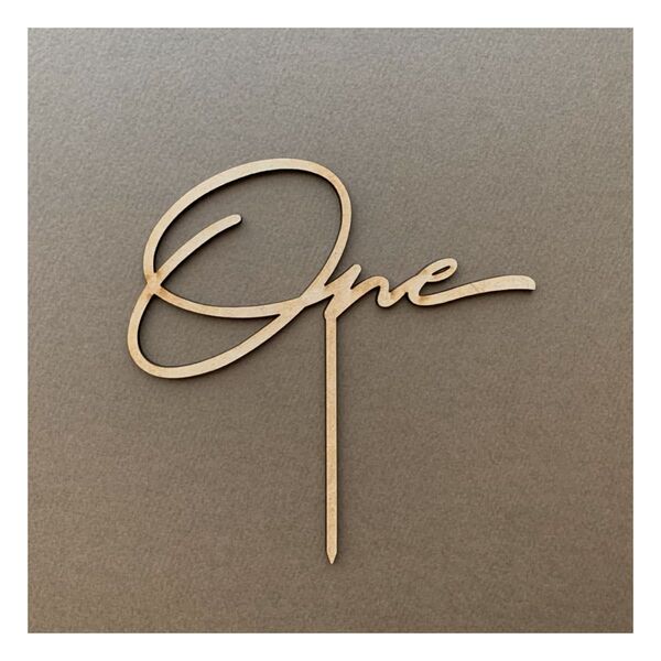木製ケーキトッパー 「One」B / マンスリー 1歳 誕生日 バースデーフォト