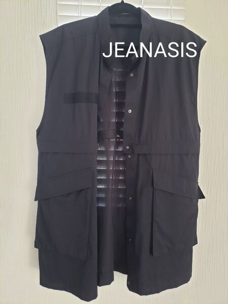 JEANASIS ジレ ベスト ノースリーブ ブラック2way