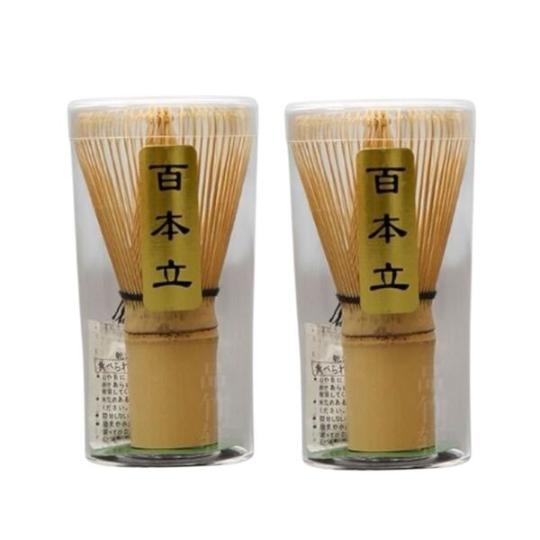 百本立2個セット 茶筅 茶せん 竹製 茶道具 抹茶点て お稽古 茶道 泡立て 抹茶ラテ 100本立て 茶せん 茶道部