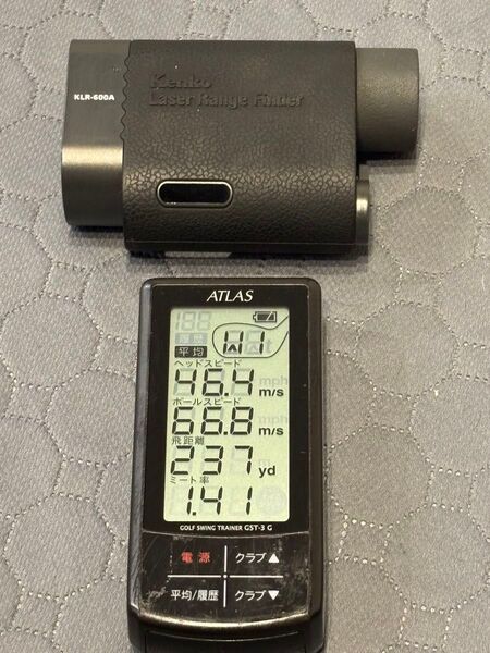 Kenko レーザー距離計+ATLAS スイングトレーナー セット 電池付 ゴルフ練習器