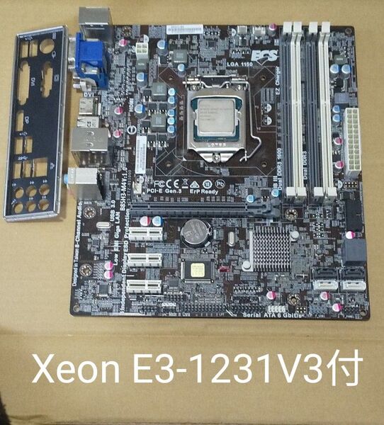 ECS B85H3-M4 メモリ4スロット第4世代XEON E3-1231v3 (i7同等品)動作品 LGA1150 M-ATX