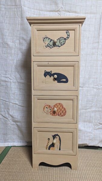 猫 かわいい 箪笥 チェスト アンティーク 輸入家具