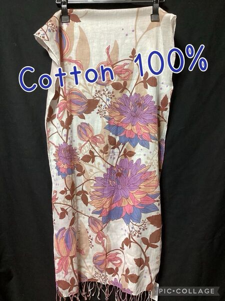 綿100% 涼しいコットンストール 花柄