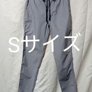Sサイズ シンプルコットンパンツ グレー ウエストゴム アウトドアにも