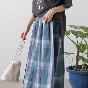 紙タグ付き【未使用】 チェックスカート【フレームスレイカズン】 ロングスカート フレアスカート スカート