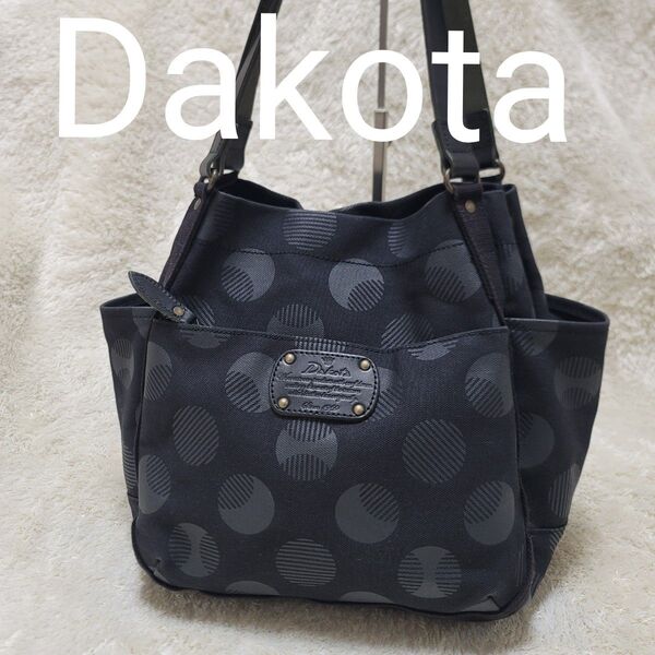 【美品】Dakota ダコタ ピット トートバッグ 帆布 ドット柄 肩掛け