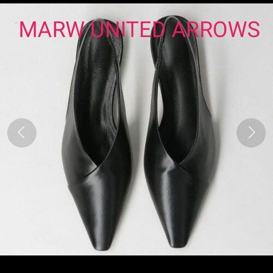 MARW UNITED ARROWS バックストラップ フラットシューズ ブラック 23.5 ブラック 黒