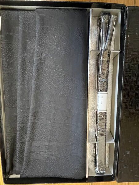 新品未使用 正絹 帯あげ帯締めセット 黒