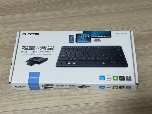 〇美品〇【準新品】軽量・薄型キーボード ELECOM TK-FBP102Series ☆単4電池2本付き