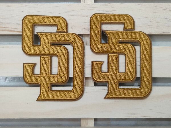 【MLB★PATCH】サンディエゴパドレス!アイロンワッペン/パターンA金/ゴールド<2枚>★<松井裕樹><ダルビッシュ>