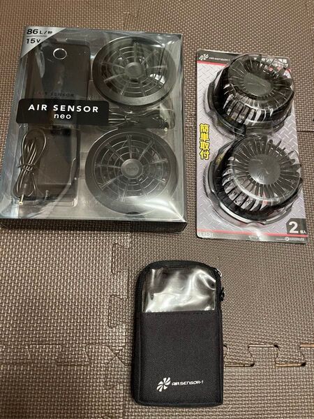 クロダルマ AIR SENSOR NEO KS-100 (15V)、合羽用ファンキャップ、バッテリーポーチ セット