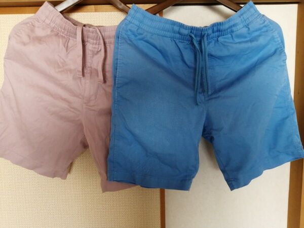 ユニクロ ハーフパンツ 2枚セット ピンク&ブルー メンズS