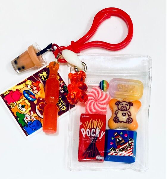 キャンディバッグ キーホルダー 日本のお菓子【レッド】