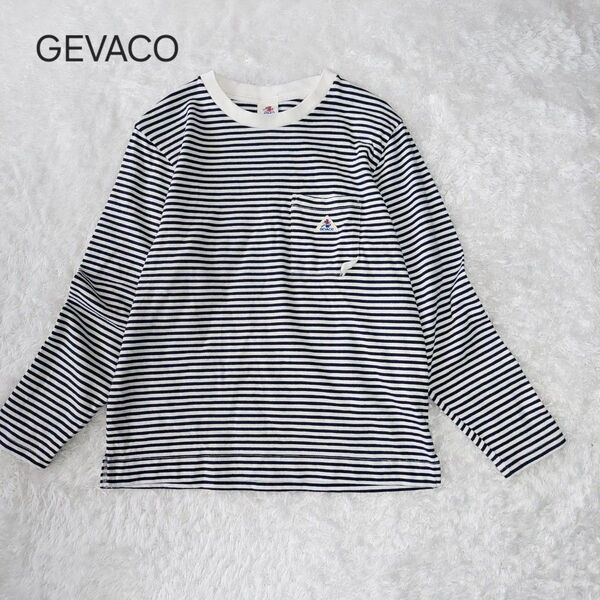 GEVACO ボーダー カットソー 綿 長袖 トップス プルオーバー ゲバコ 38