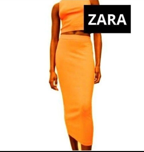ZARA Fitted skirt イエロー
