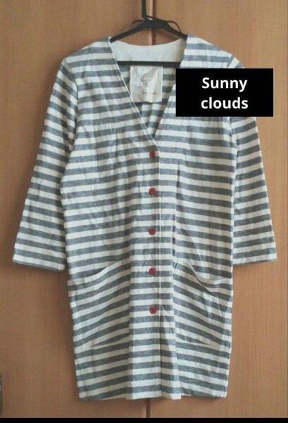 フェリシモ Sunny cloudsボーダー チュニック カーディガン
