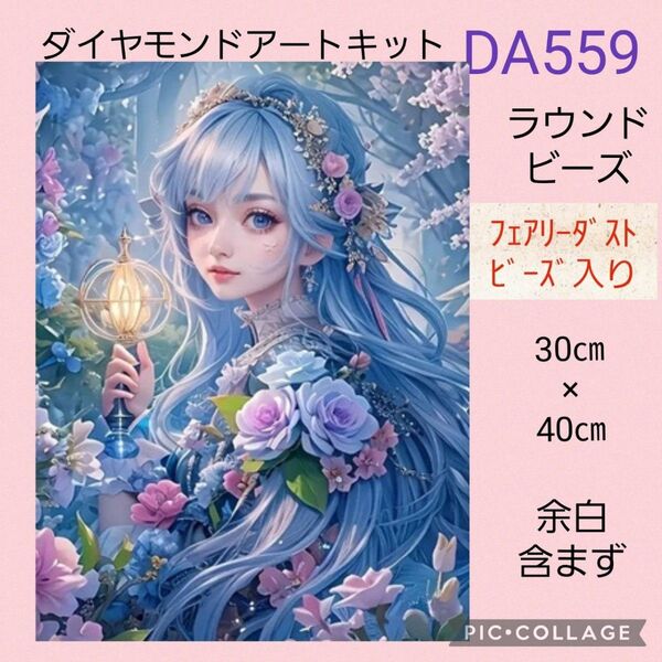 DA559 ダイヤモンドアートキット ラウンドビーズ フェアリーダストビーズ