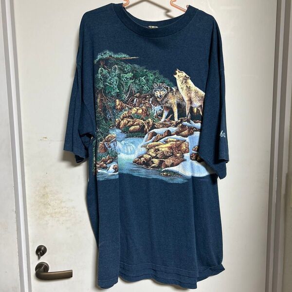 H.L. MILLER GOLD XXL オオカミTシャツ 古着アニマルTシャツ Tシャツ 古着 半袖Tシャツ ヴィンテージ